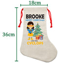 PERSONALISED Cartoon Inspired Super Hero Captain One Eye Girl BROOKE HIGH QUALITY Large CHRISTMAS STOCKING - Any Name you want!