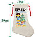 PERSONALISED Cartoon Inspired Super Hero Captain One Eye Girl KAYLEIGH HIGH QUALITY Large CHRISTMAS STOCKING - Any Name you want!
