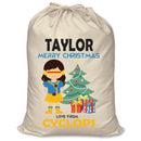PERSONALISED Cartoon Inspired Super Hero Captain One Eye Girl TAYLOR - XL Children's Christmas Santa Sack CUSTOMISE Present