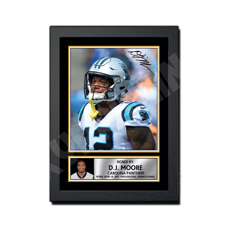 D.J. Moore 1 Limited Edition Football Signed Print - American Footballer