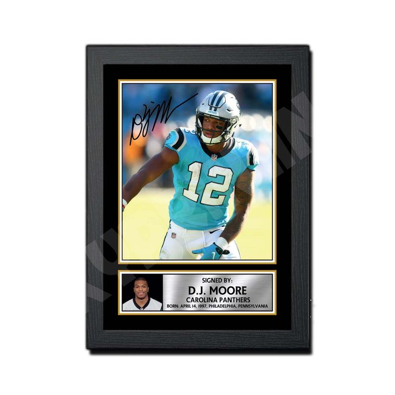 D.J. Moore 2 Limited Edition Football Signed Print - American Footballer