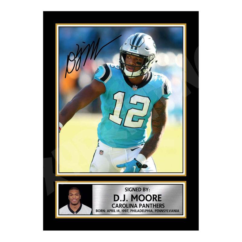 D.J. Moore 2 Limited Edition Football Signed Print - American Footballer