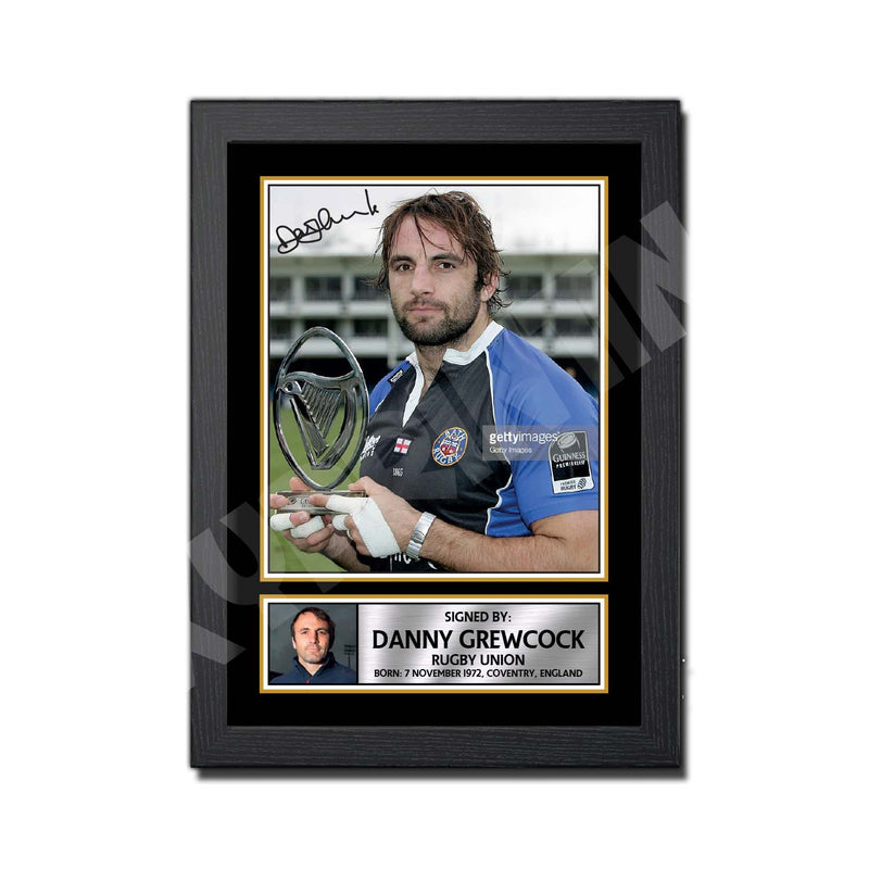 DANNY GREWCOCK 1 Limited Edition Rugby Player Signed Print - Rugby