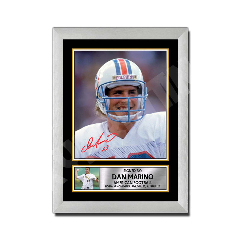 DAN MARINO 2 Limited Edition Football Signed Print - American Footballer