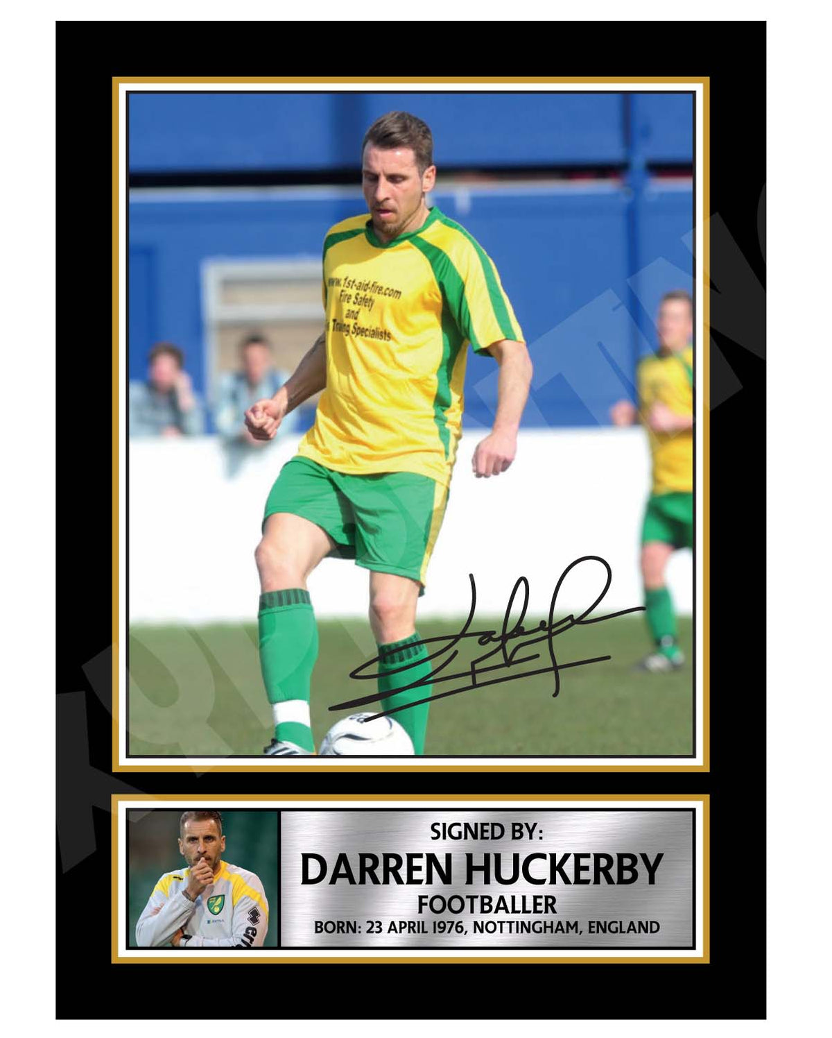 DARREN HUCKERBY 2 Football Player Printed Signature Print – Darren Huckerby 2 Football Player Printed Signature Print – A1 Print Only