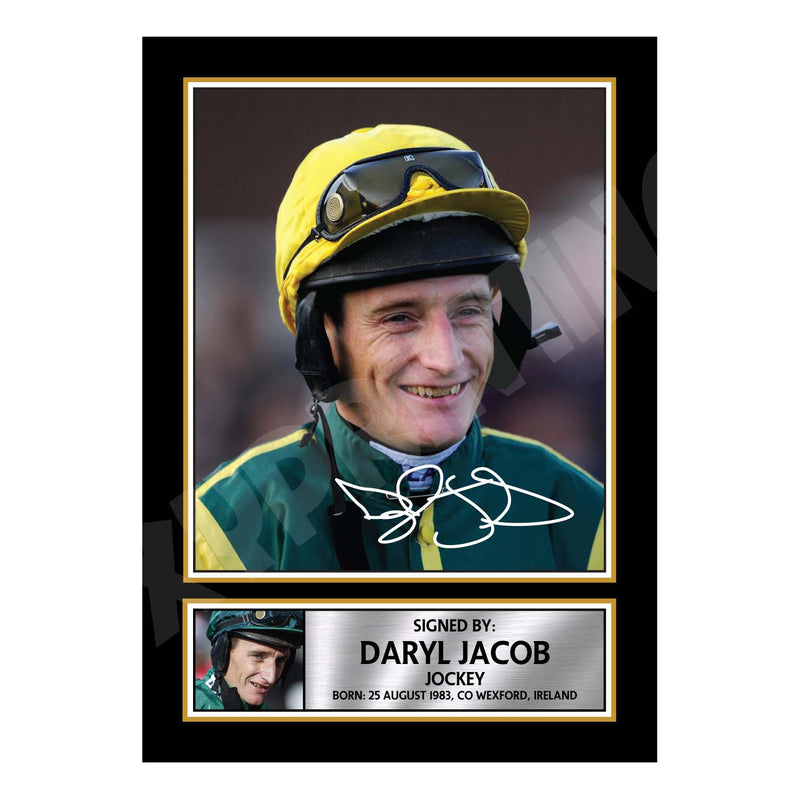 DARYL JACOB Limited Edition Horse Racer Signed Print - Horse Racing