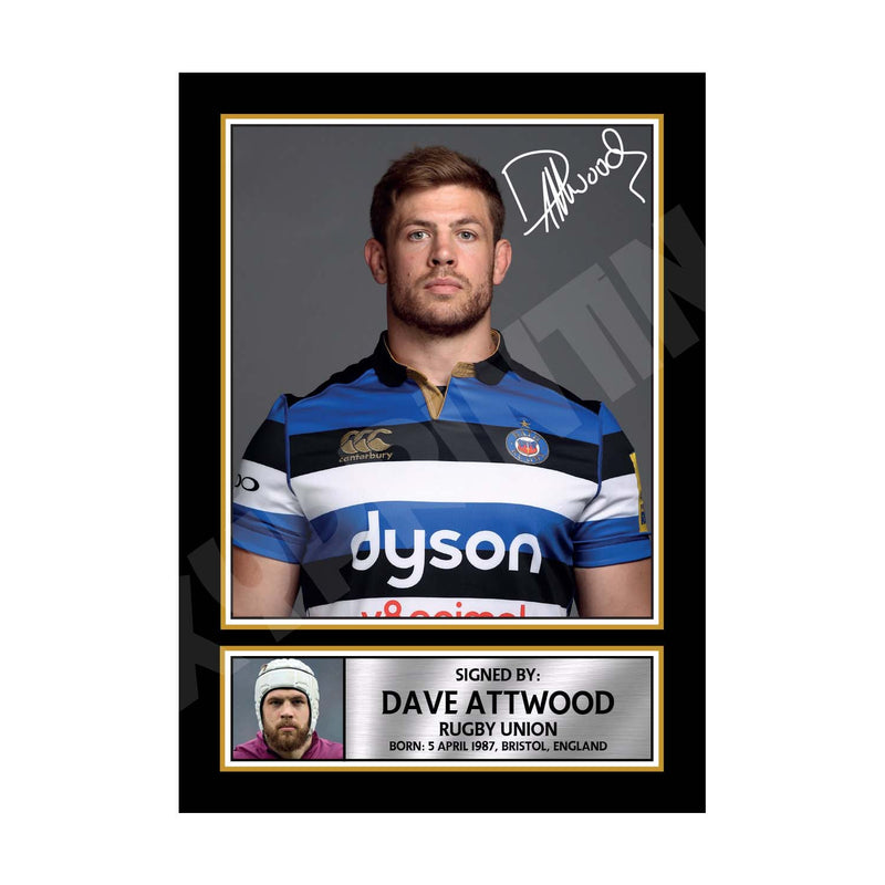 DAVE ATTWOOD 1 Limited Edition Rugby Player Signed Print - Rugby