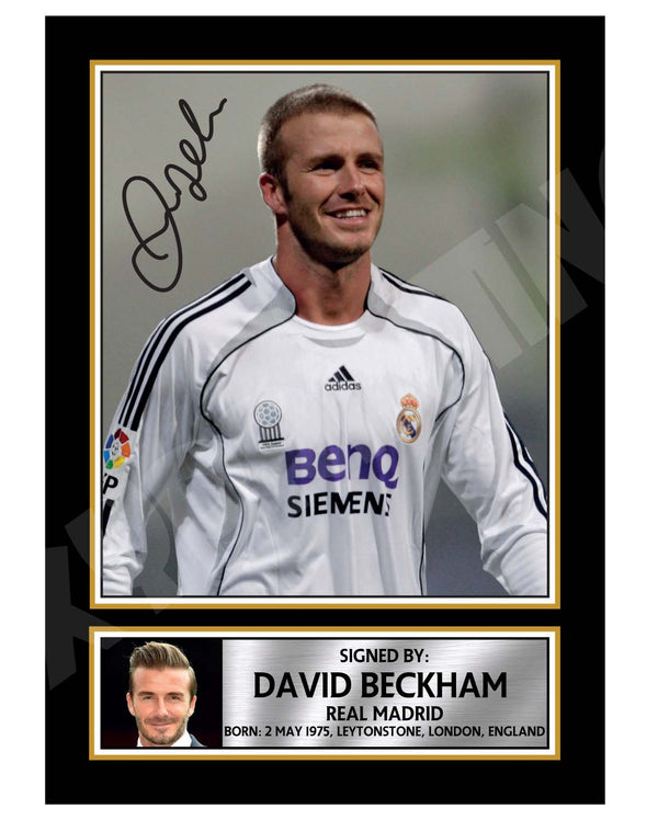 DAVID BECKHAM 2 Football Player Printed Signature Print