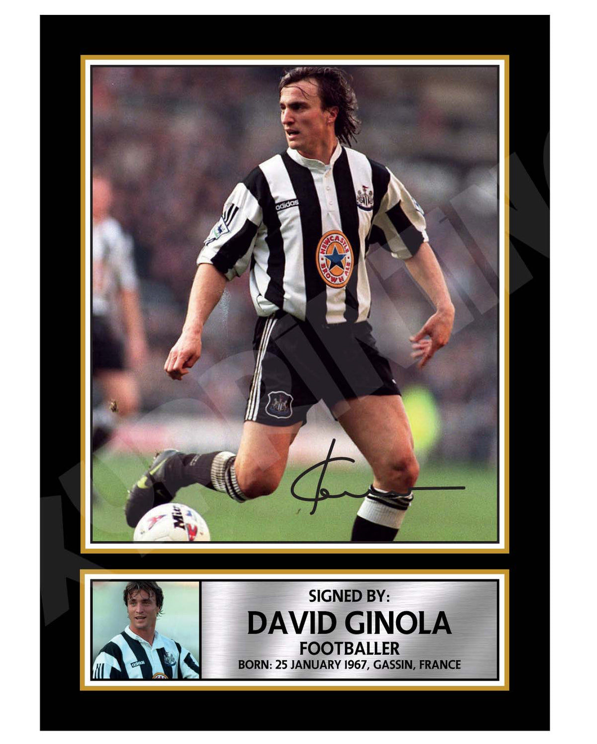 DAVID GINOLA 2 Football Player Printed Signature Print – Reproduction Print