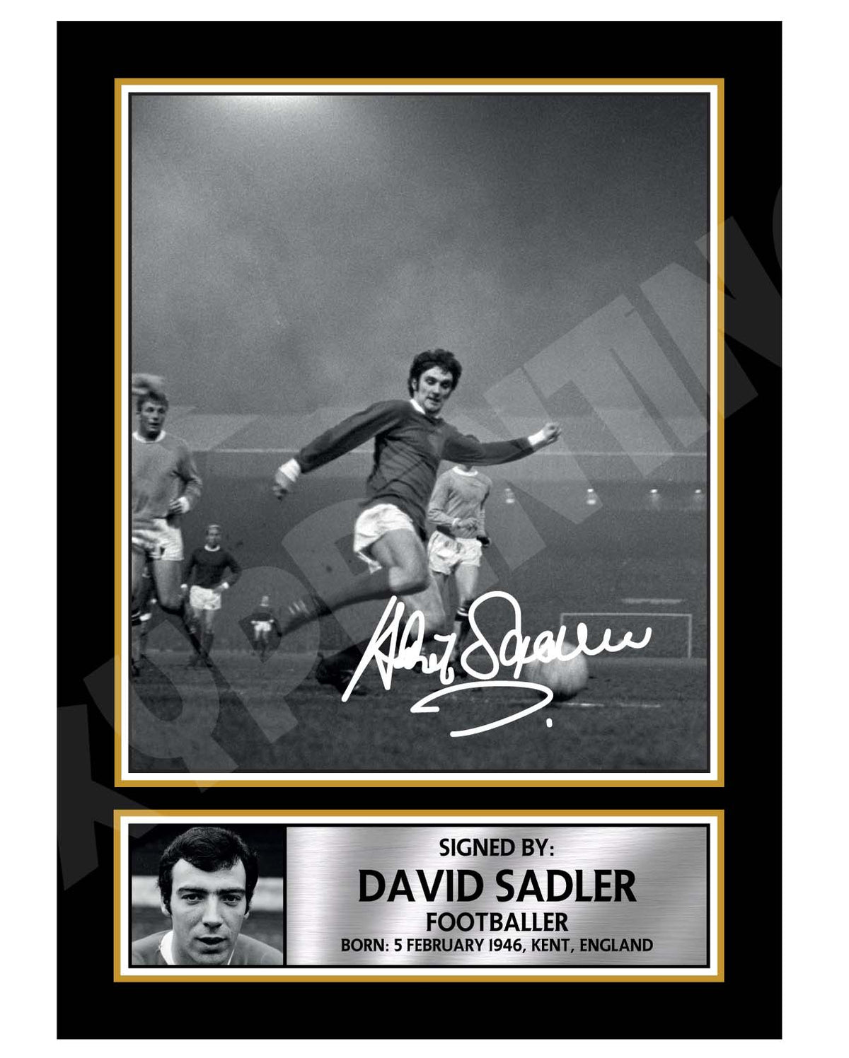 DAVID SADLER 2 Limited Edition Football Player Signed Print - Football