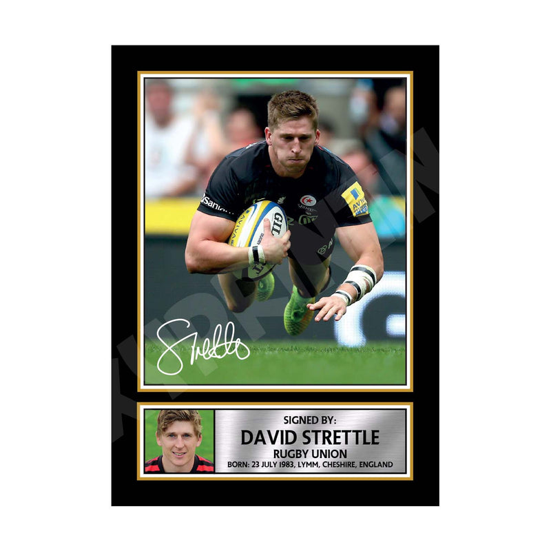 DAVID STRETTLE 1 Limited Edition Rugby Player Signed Print - Rugby