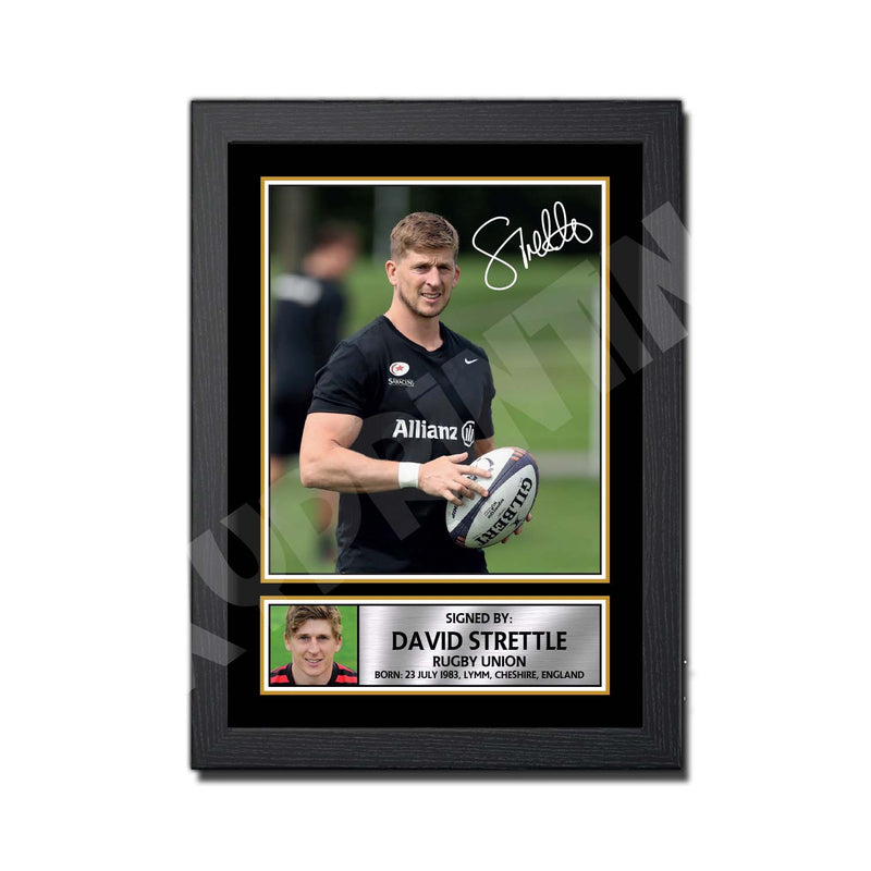 DAVID STRETTLE 2 Limited Edition Rugby Player Signed Print - Rugby