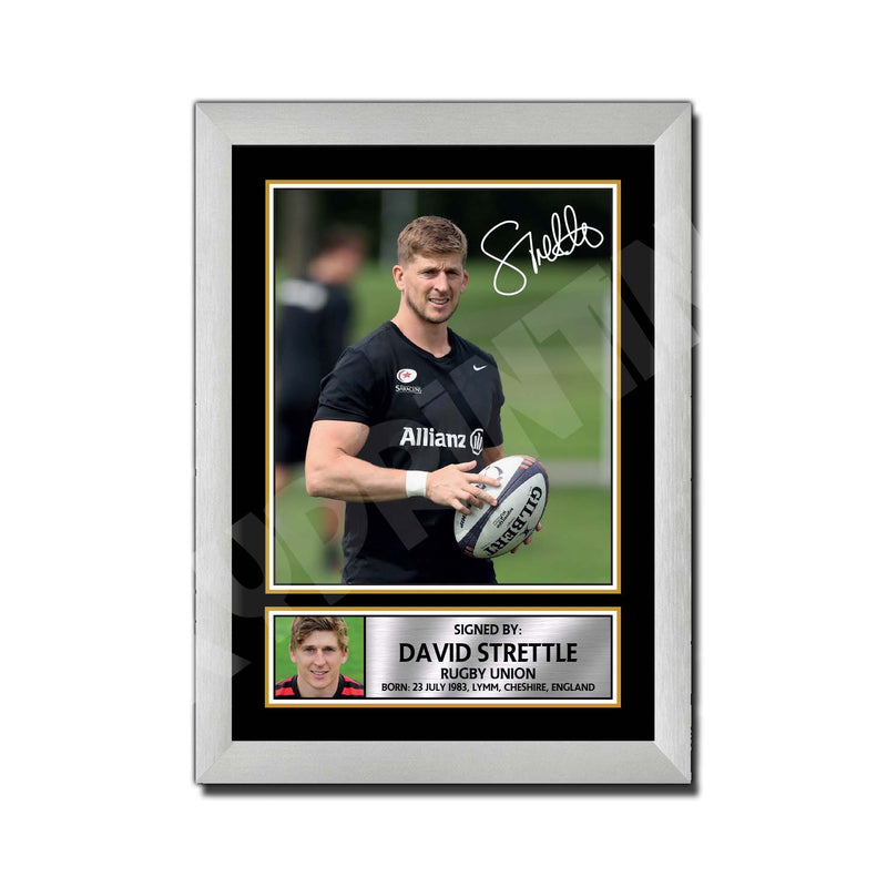 DAVID STRETTLE 2 Limited Edition Rugby Player Signed Print - Rugby