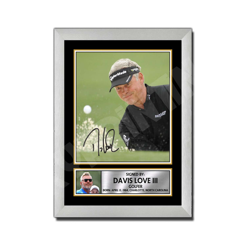 DAVIS LOVE III Limited Edition Golfer Signed Print - Golf