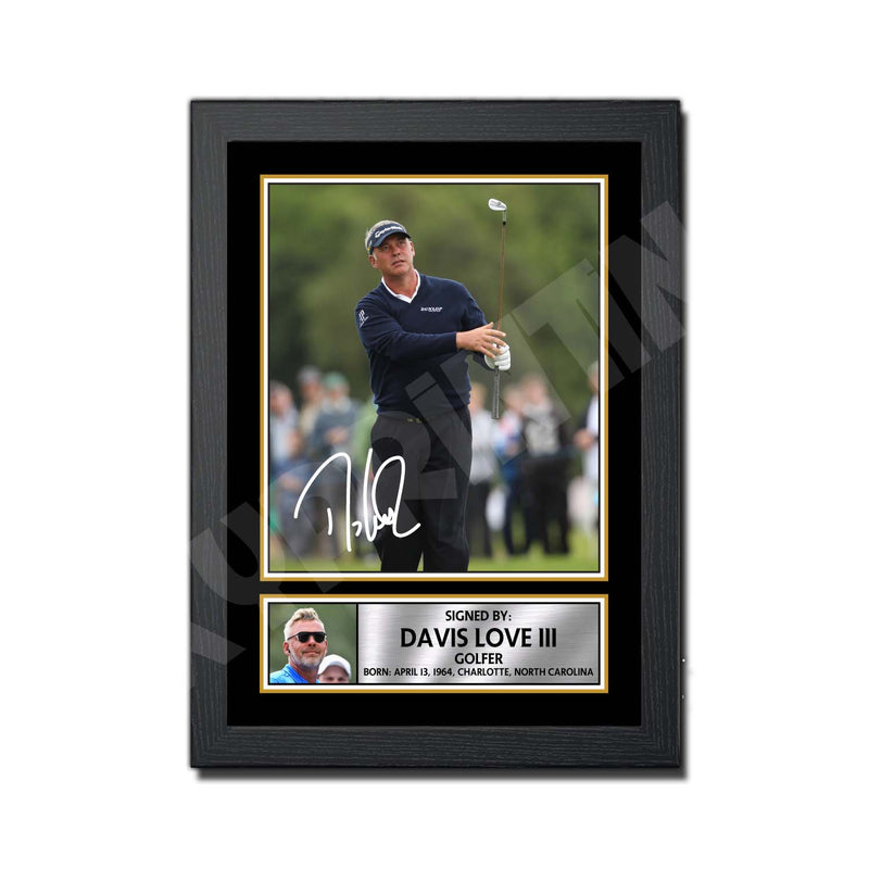 DAVIS LOVE III 2 Limited Edition Golfer Signed Print - Golf