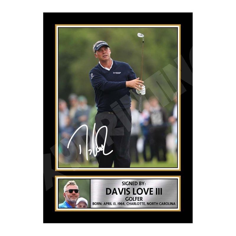 DAVIS LOVE III 2 Limited Edition Golfer Signed Print - Golf