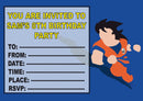 10 X Personalised Printed Boys DBZ Goku INSPIRED STYLE Invites