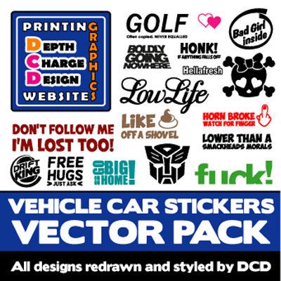 DCD Vinyl Vector Sticker Pack Collection Novelty Vinyl Car Sticker