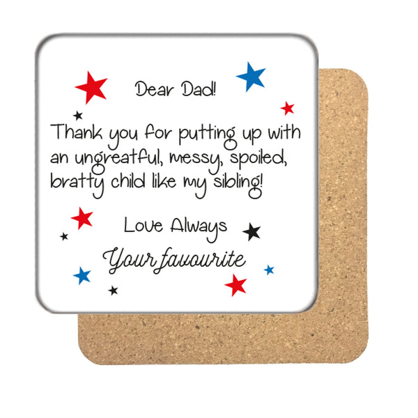 Dear Dad Drinks Coaster 2