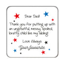 Dear Dad Drinks Coaster 2