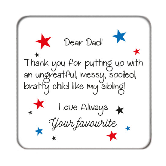 Dear Dad Drinks Coaster 2
