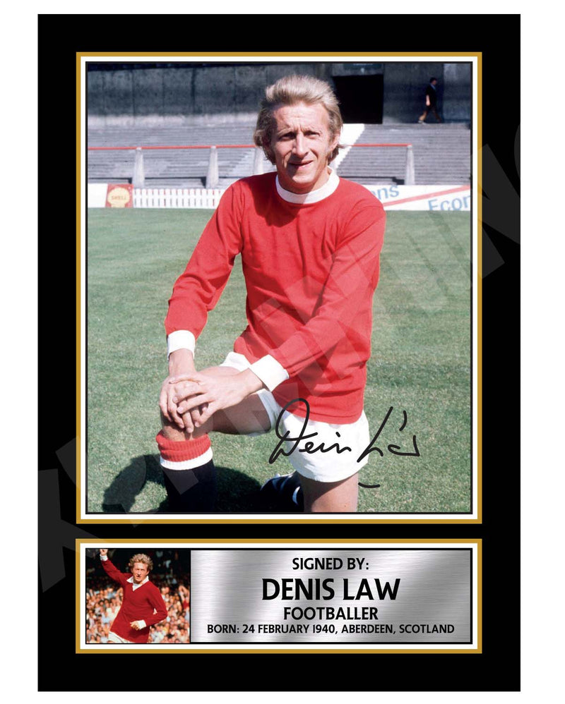 DENIS LAW 2 Limited Edition Football Player Signed Print - Football