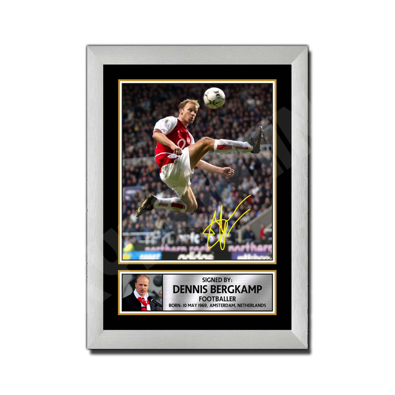 DENNIS BERGKAMP 2 Limited Edition Football Player Signed Print - Football
