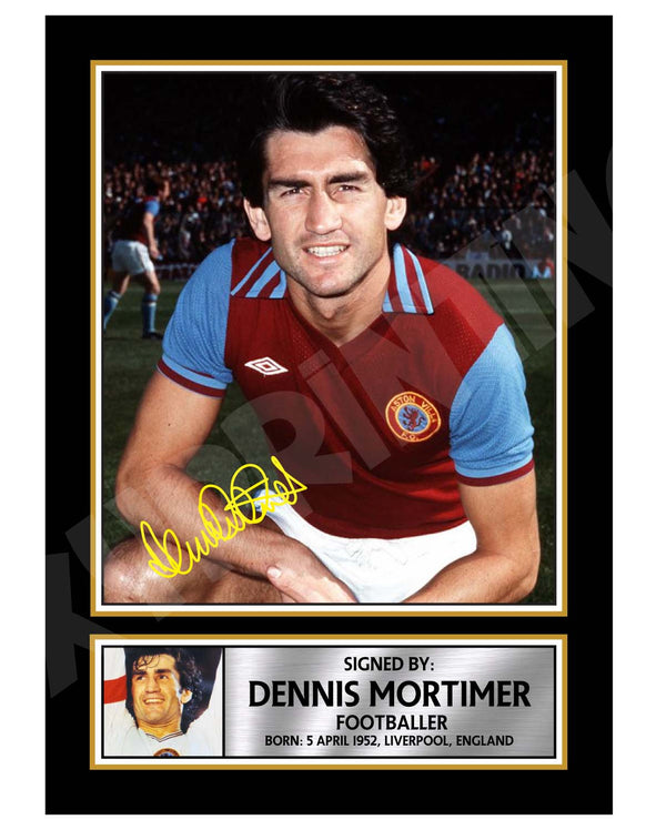 DENNIS MORTIMER Football Player Printed Signature Print