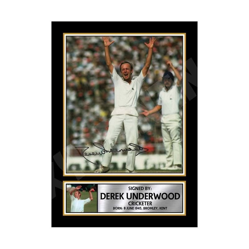 DEREK UNDERWOOD Limited Edition Cricketer Signed Print - Cricket Player