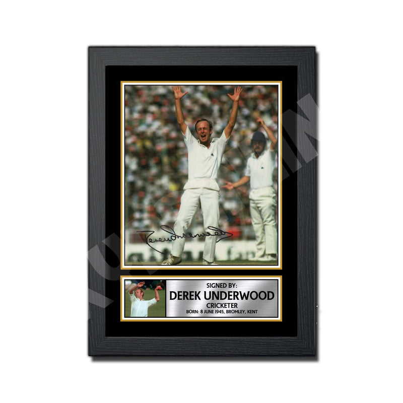 DEREK UNDERWOOD Limited Edition Cricketer Signed Print - Cricket Player