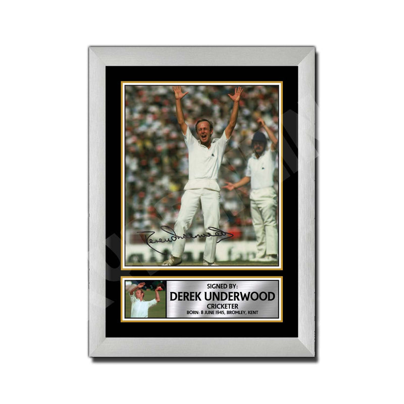 DEREK UNDERWOOD Limited Edition Cricketer Signed Print - Cricket Player