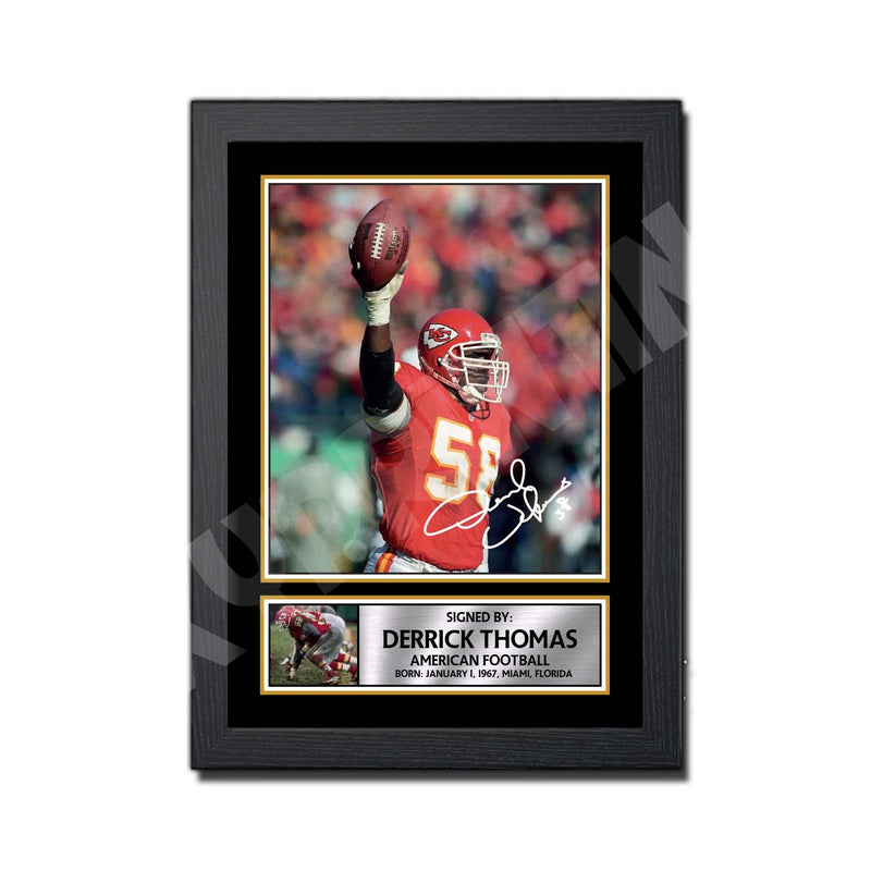 DERRICK THOMAS 2 Limited Edition Football Signed Print - American Footballer
