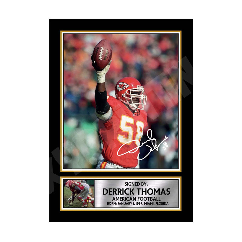 DERRICK THOMAS 2 Limited Edition Football Signed Print - American Footballer
