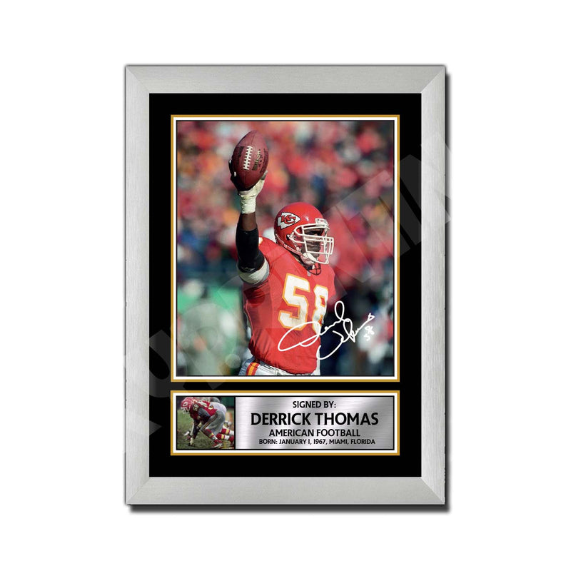 DERRICK THOMAS 2 Limited Edition Football Signed Print - American Footballer