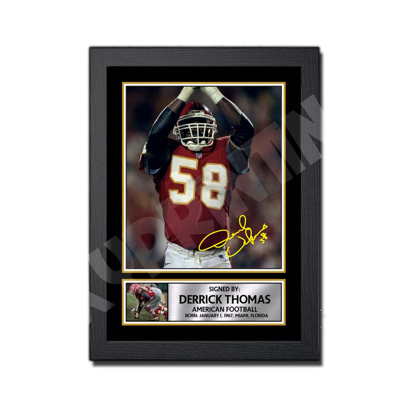 DERRICK THOMAS (1) Limited Edition Football Signed Print - American Footballer