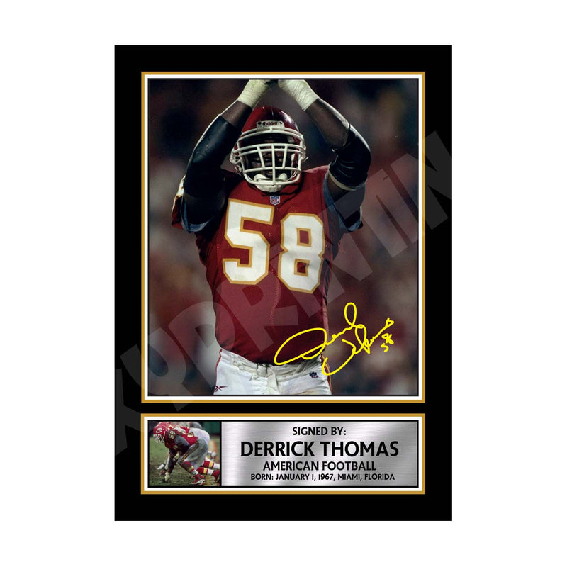 DERRICK THOMAS (1) Limited Edition Football Signed Print - American Footballer