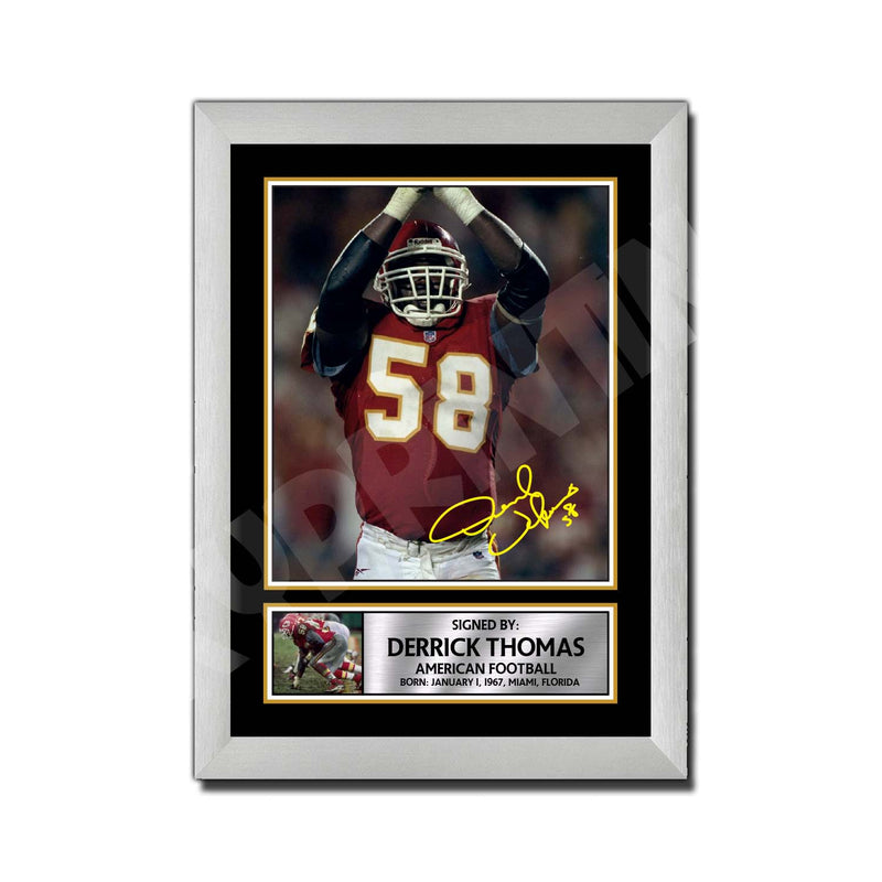 DERRICK THOMAS (1) Limited Edition Football Signed Print - American Footballer