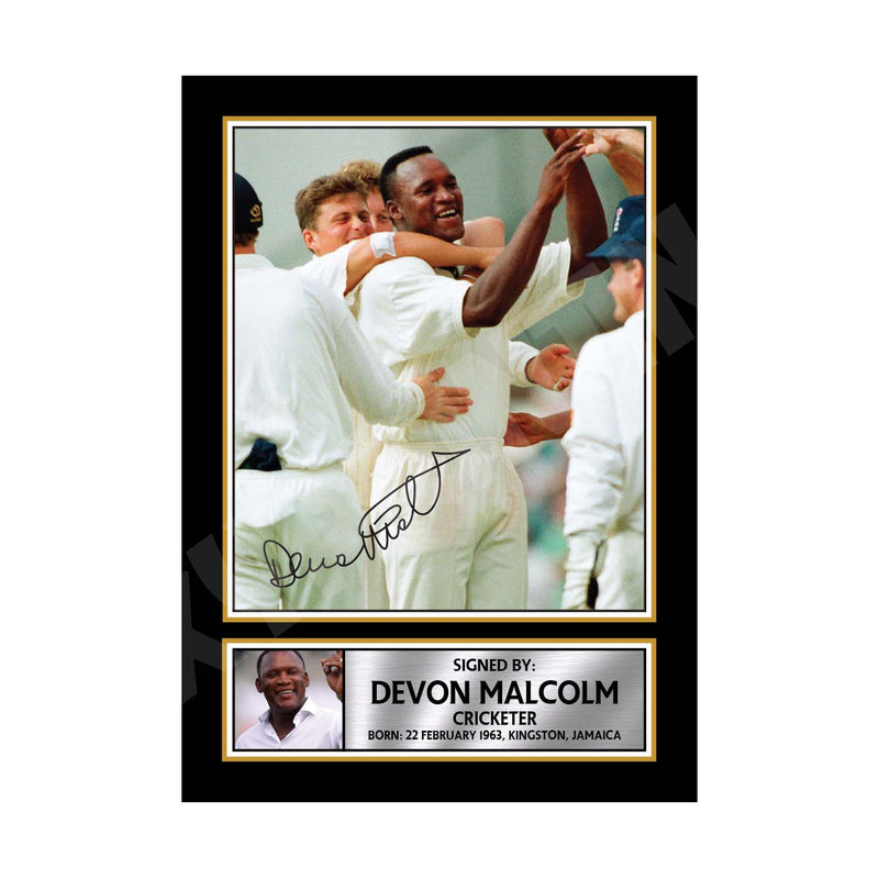 DEVON MALCOLM Limited Edition Cricketer Signed Print - Cricket Player