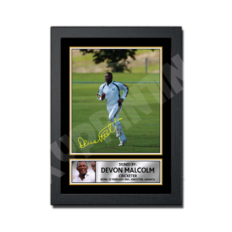 DEVON MALCOLM 2 Limited Edition Cricketer Signed Print - Cricket Player