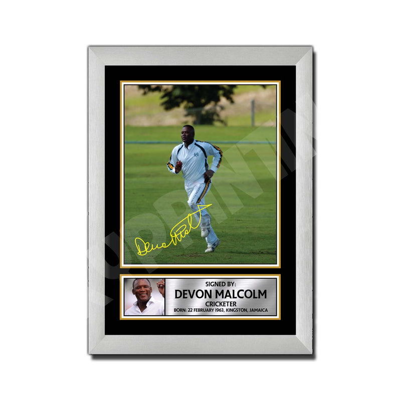 DEVON MALCOLM 2 Limited Edition Cricketer Signed Print - Cricket Player