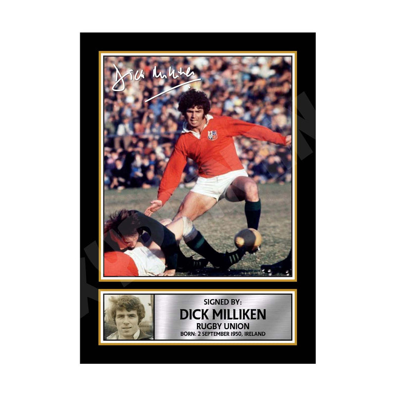 DICK MILLIKEN 1 Limited Edition Rugby Player Signed Print - Rugby
