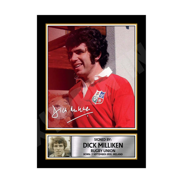 DICK MILLIKEN 2 Rugby Player Printed Signature Print