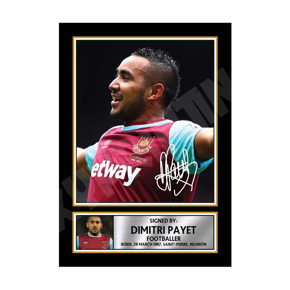 DIMITRI PAYET 2 Football Player Printed Signature Print – Dimitri Payet 2 Football Player Printed Signature Print – A1 Print Only