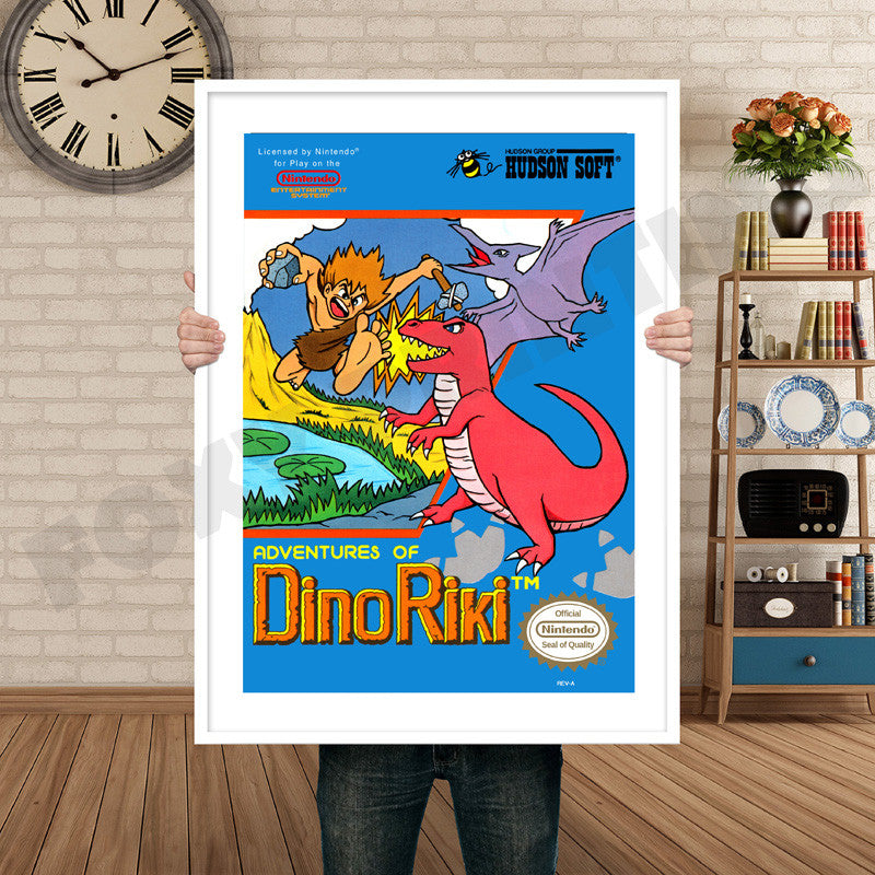 DINO RIKI Retro GAME INSPIRED THEME Nintendo NES Gaming A4 A3 A2 Or A1 Poster Art 114