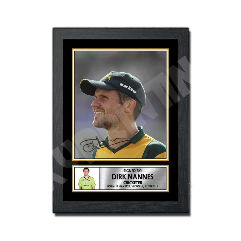 DIRK NANNES Limited Edition Cricketer Signed Print - Cricket Player