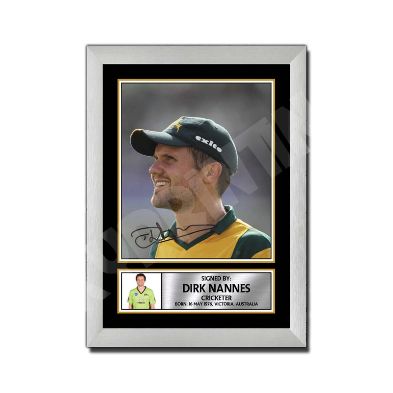 DIRK NANNES Limited Edition Cricketer Signed Print - Cricket Player