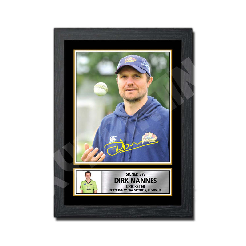 DIRK NANNES 2 Limited Edition Cricketer Signed Print - Cricket Player