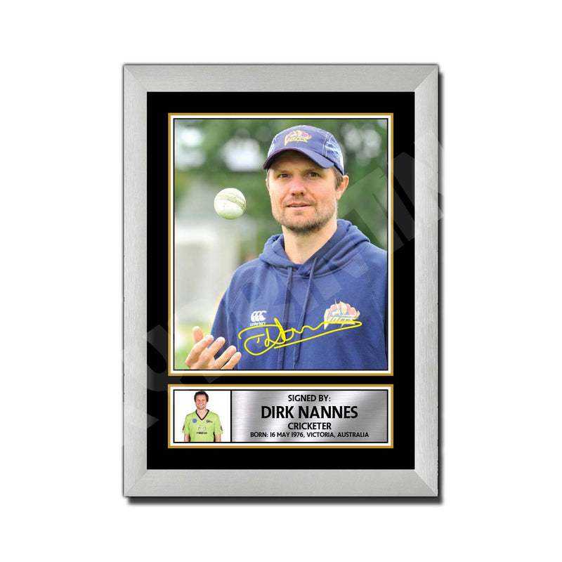 DIRK NANNES 2 Limited Edition Cricketer Signed Print - Cricket Player