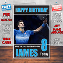 DJOKOVIC BM1 THEME INSPIRED Kids Adult Personalised Birthday Card Birthday Card