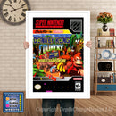 DKC Blockbuster World Championships Super Nintendo GAME INSPIRED THEME Retro Gaming Poster A4 A3 A2 Or A1